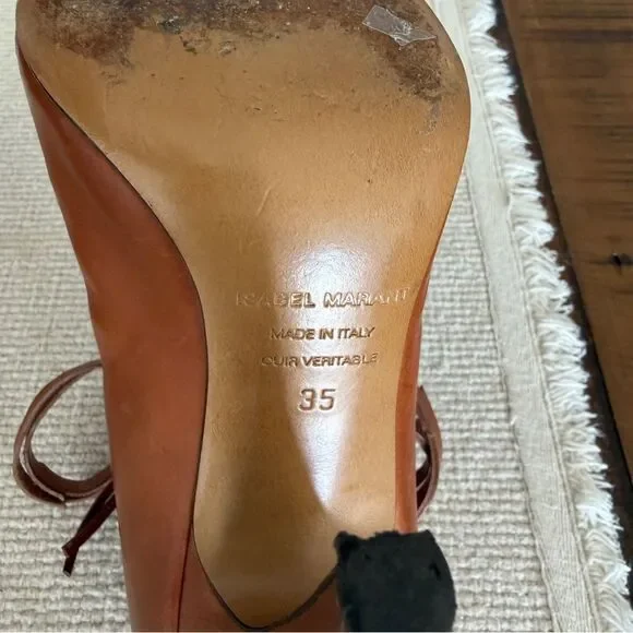 Isabel Marant Luxurious Designer Frye Strappy Brown Leather Heels Size 35 IT - Picture 9 of 9
